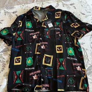 True Religion Men's Multicolor Graphic Button Down Shirt